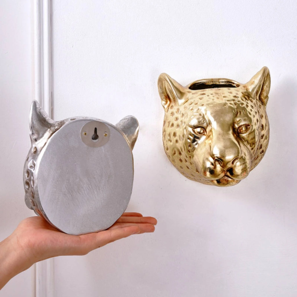 Leopard Head Planter Spotted Animal Head Planter Animal Face Flower Pot Open Top Home Decor Sturdy