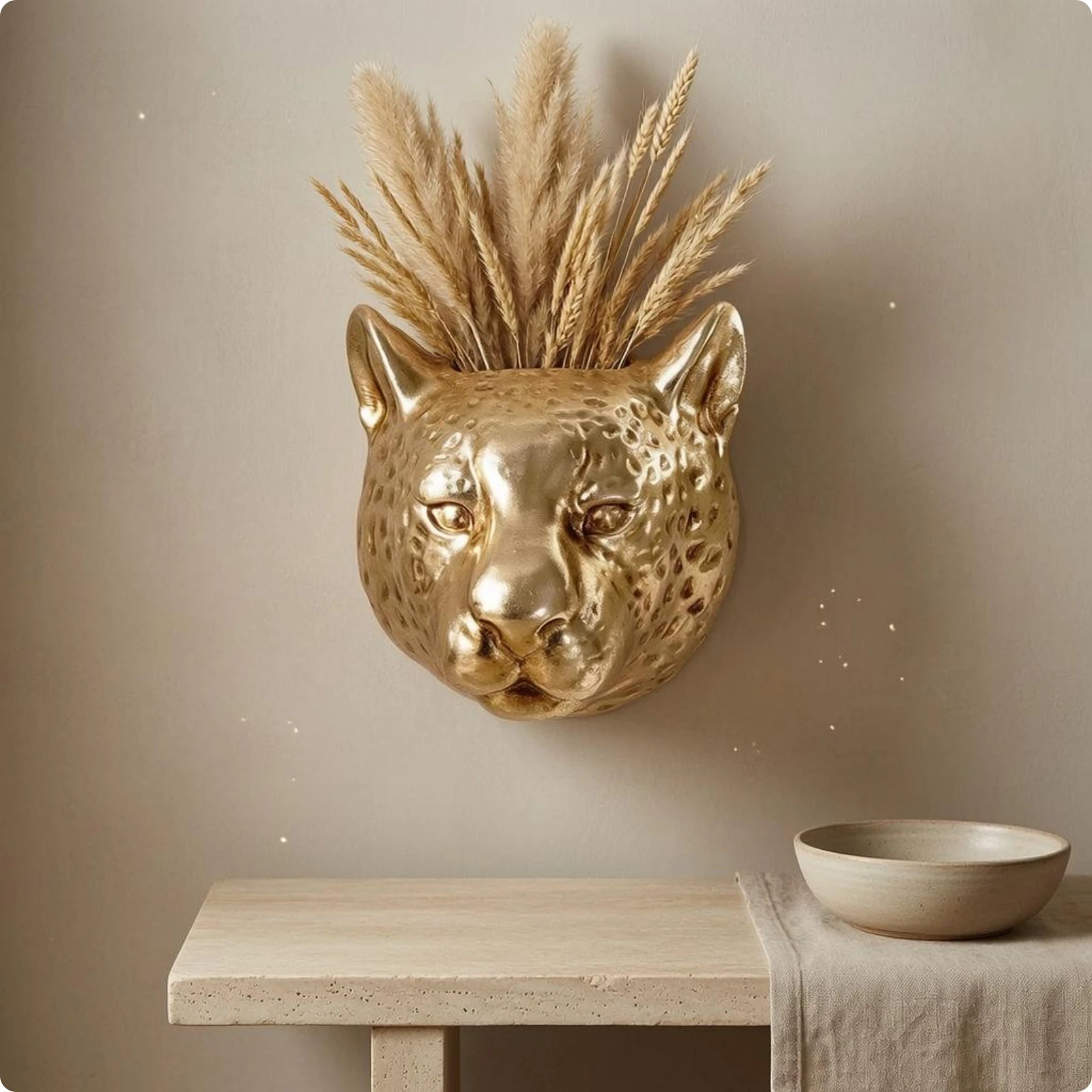 Leopard Head Planter Spotted Animal Head Planter Animal Face Flower Pot Open Top Home Decor Sturdy