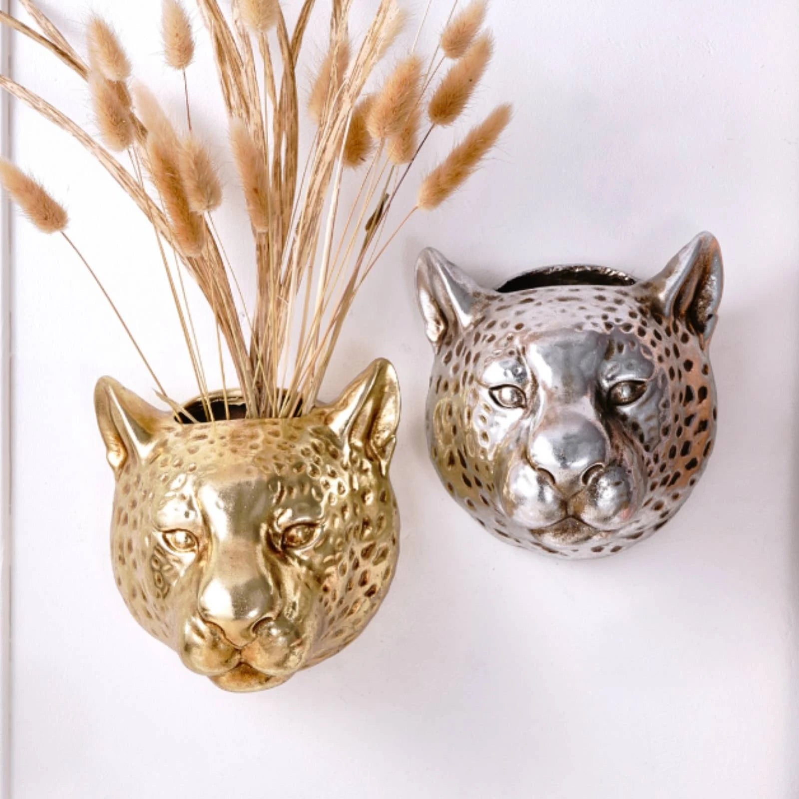 Leopard Head Planter Spotted Animal Head Planter Animal Face Flower Pot Open Top Home Decor Sturdy