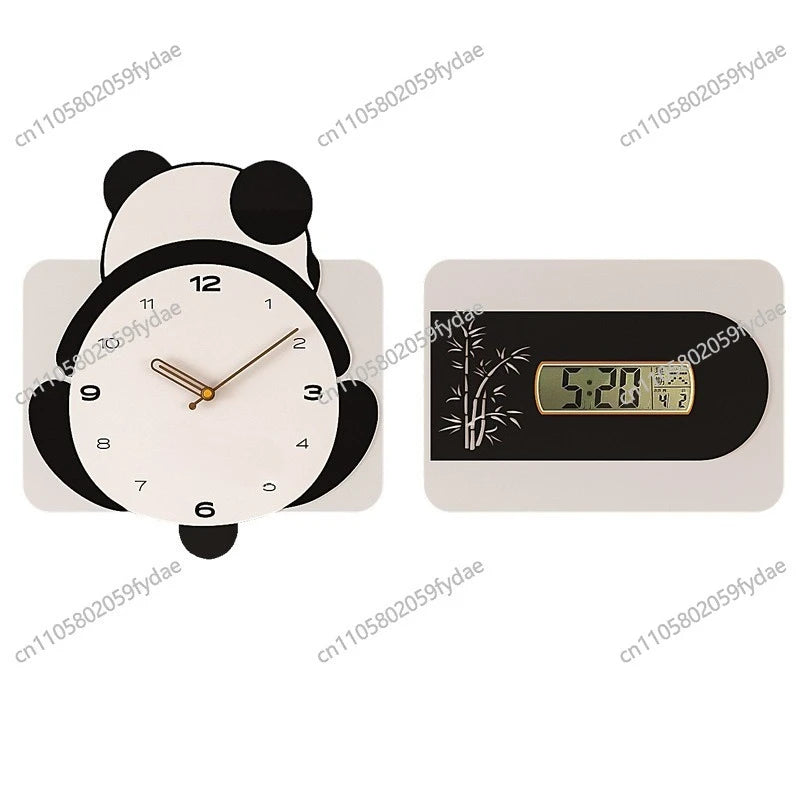 Panda Wall Clock Swing Feet New Simple Modern Living Room Clock Dining Room Silent Clock