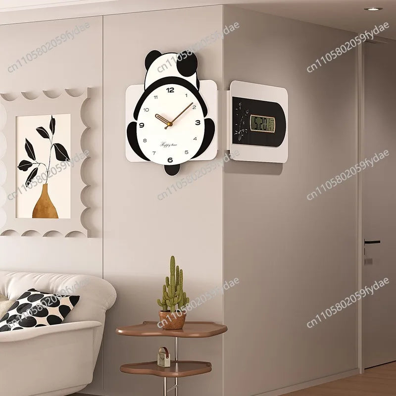 Panda Wall Clock Swing Feet New Simple Modern Living Room Clock Dining Room Silent Clock
