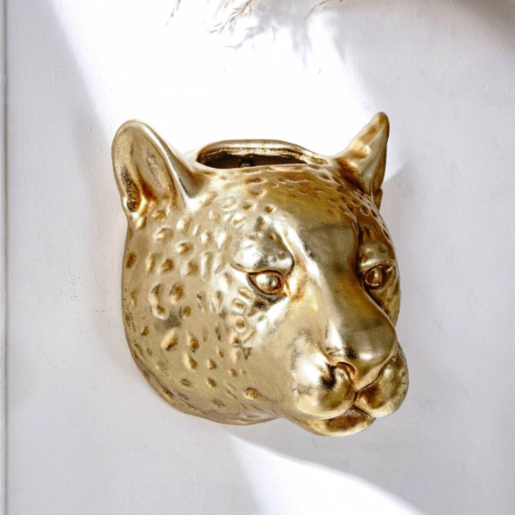 Leopard Head Planter Spotted Animal Head Planter Animal Face Flower Pot Open Top Home Decor Sturdy