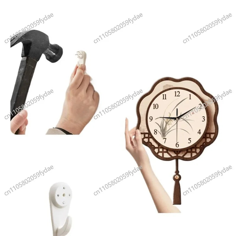 Song's Aesthetic Wall  Guest Clock Quartz Hanging on The Wall Silent Clock