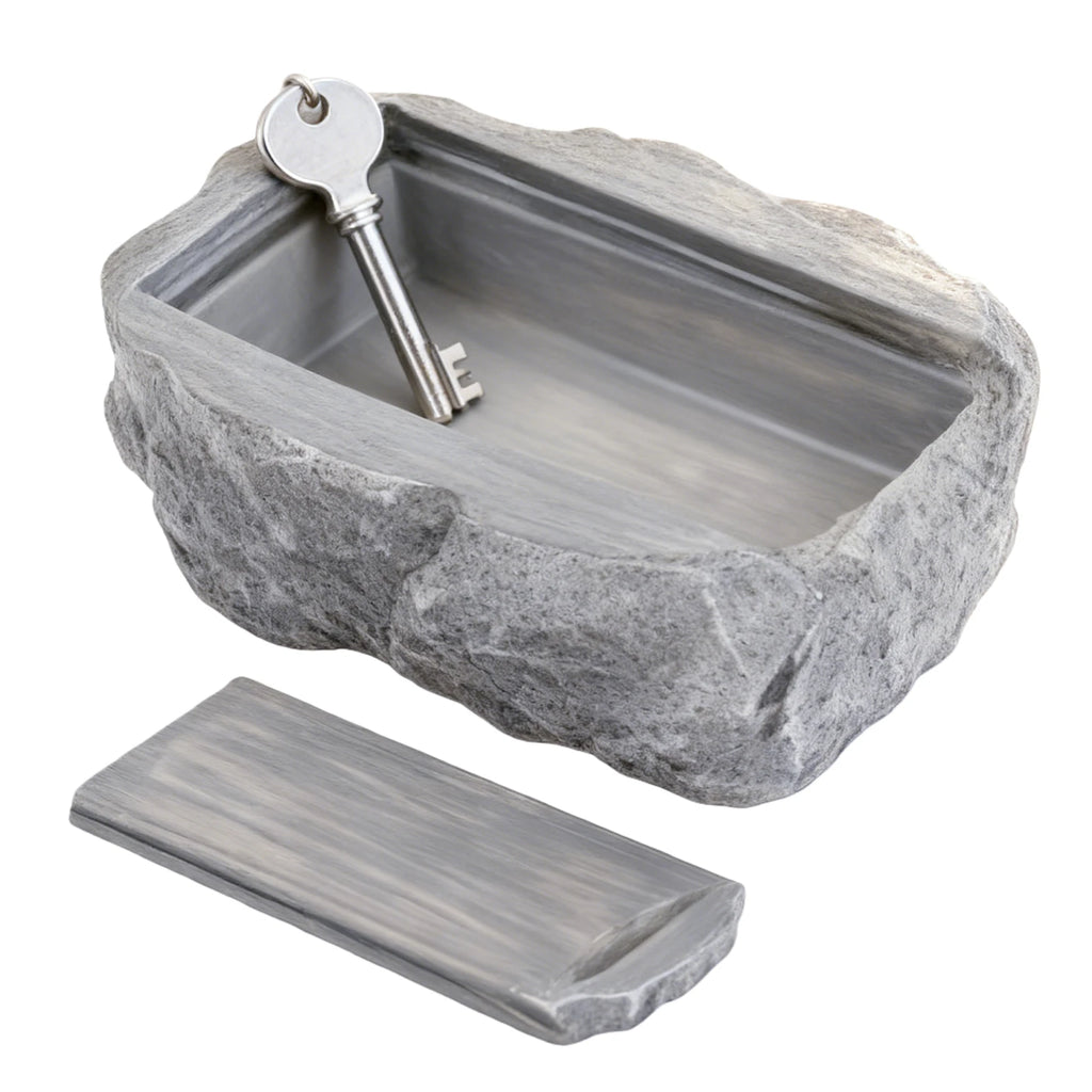 Fake Rock Key Hider Realistic Hidden Key Holder Looks & Feels Like Real Stone for Outdoor Garden or Yard Geocaching