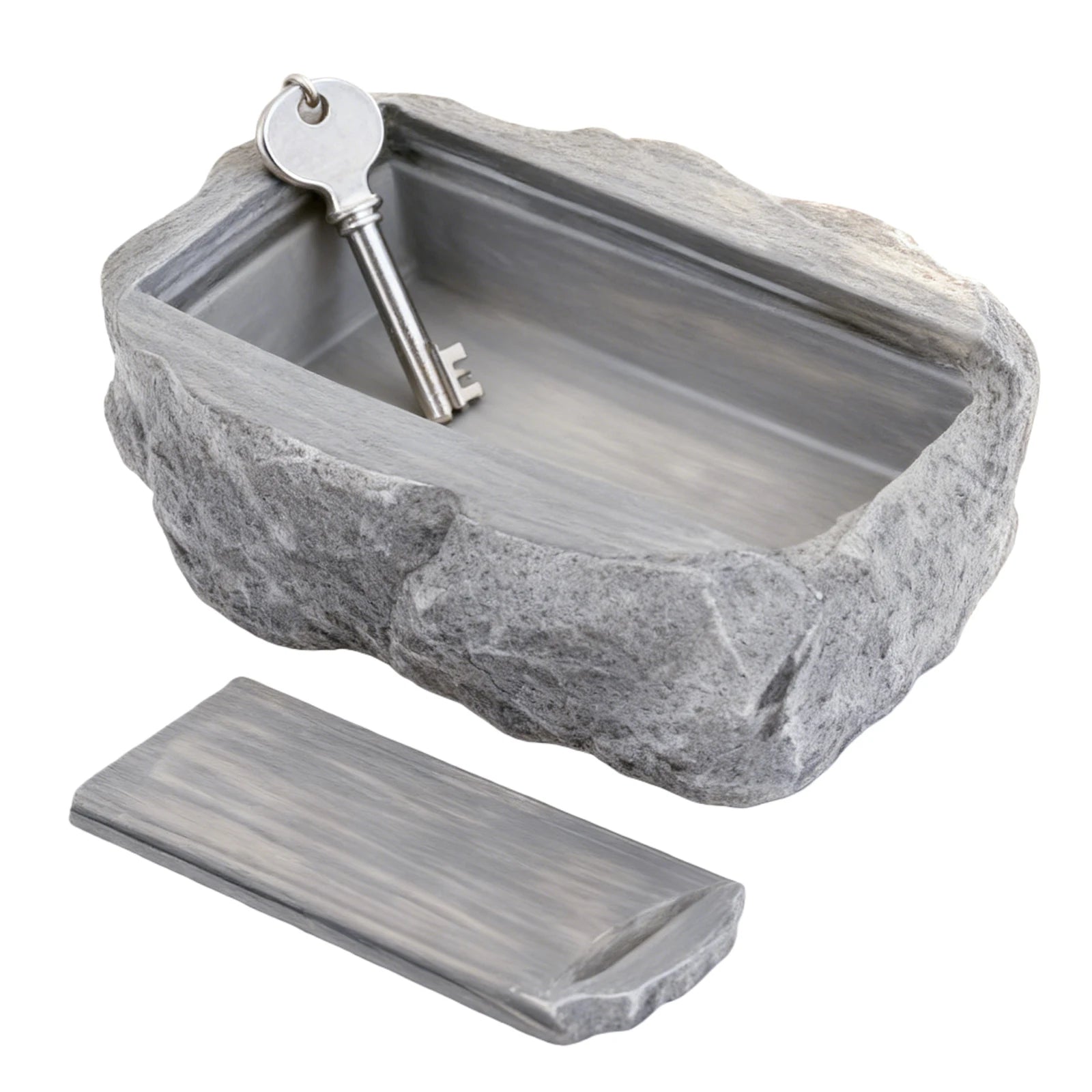 Fake Rock Key Hider Realistic Hidden Key Holder Looks & Feels Like Real Stone for Outdoor Garden or Yard Geocaching