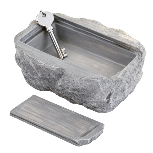 Fake Rock Key Hider Realistic Hidden Key Holder Looks & Feels Like Real Stone for Outdoor Garden or Yard Geocaching