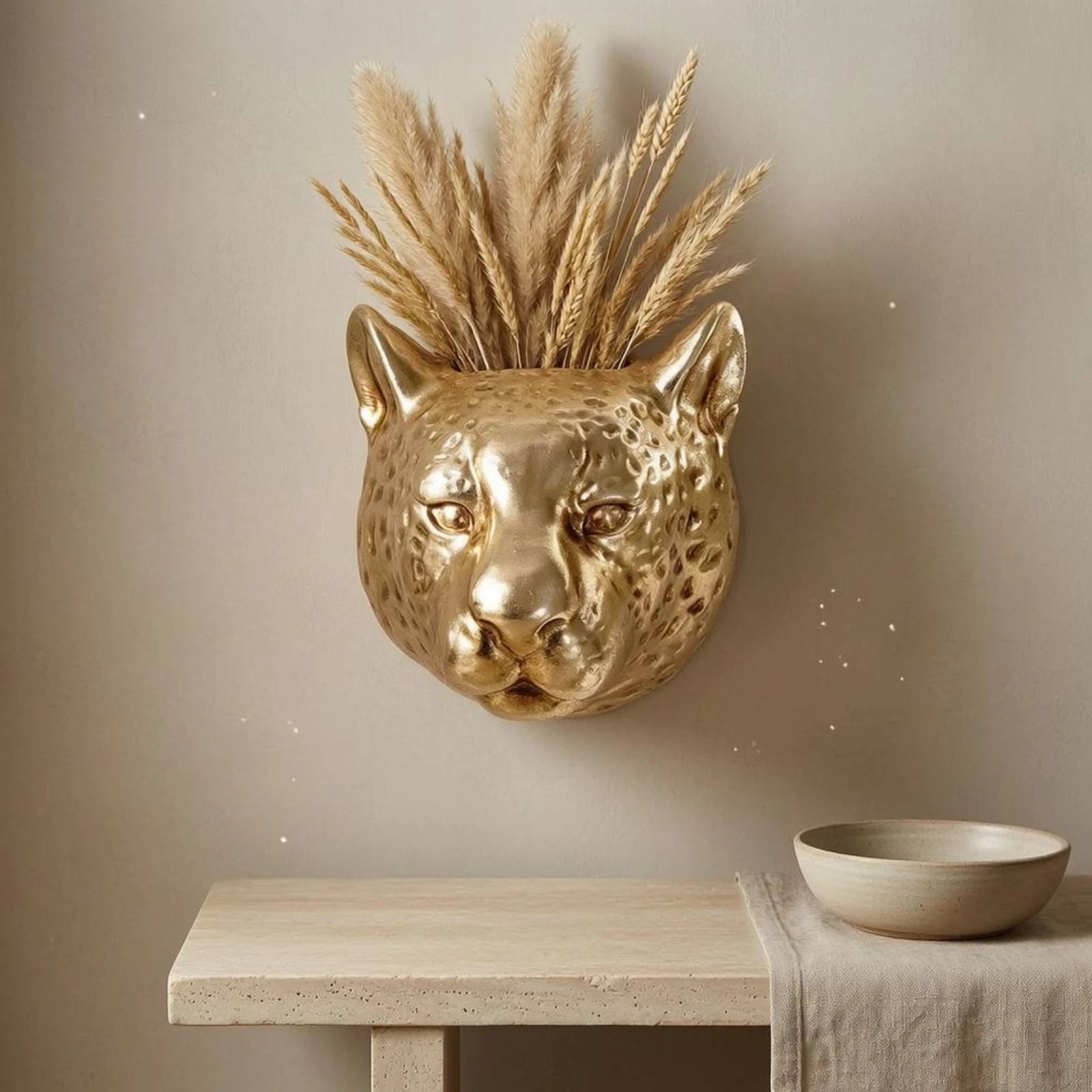 Leopard Head Planter Spotted Animal Head Planter Animal Face Flower Pot Open Top Home Decor Sturdy